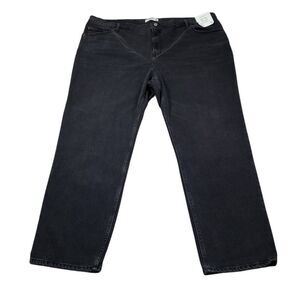 Abercrombie 90s Straight Ultra High Rise Jeans Black Stretch Plus Size 24 37